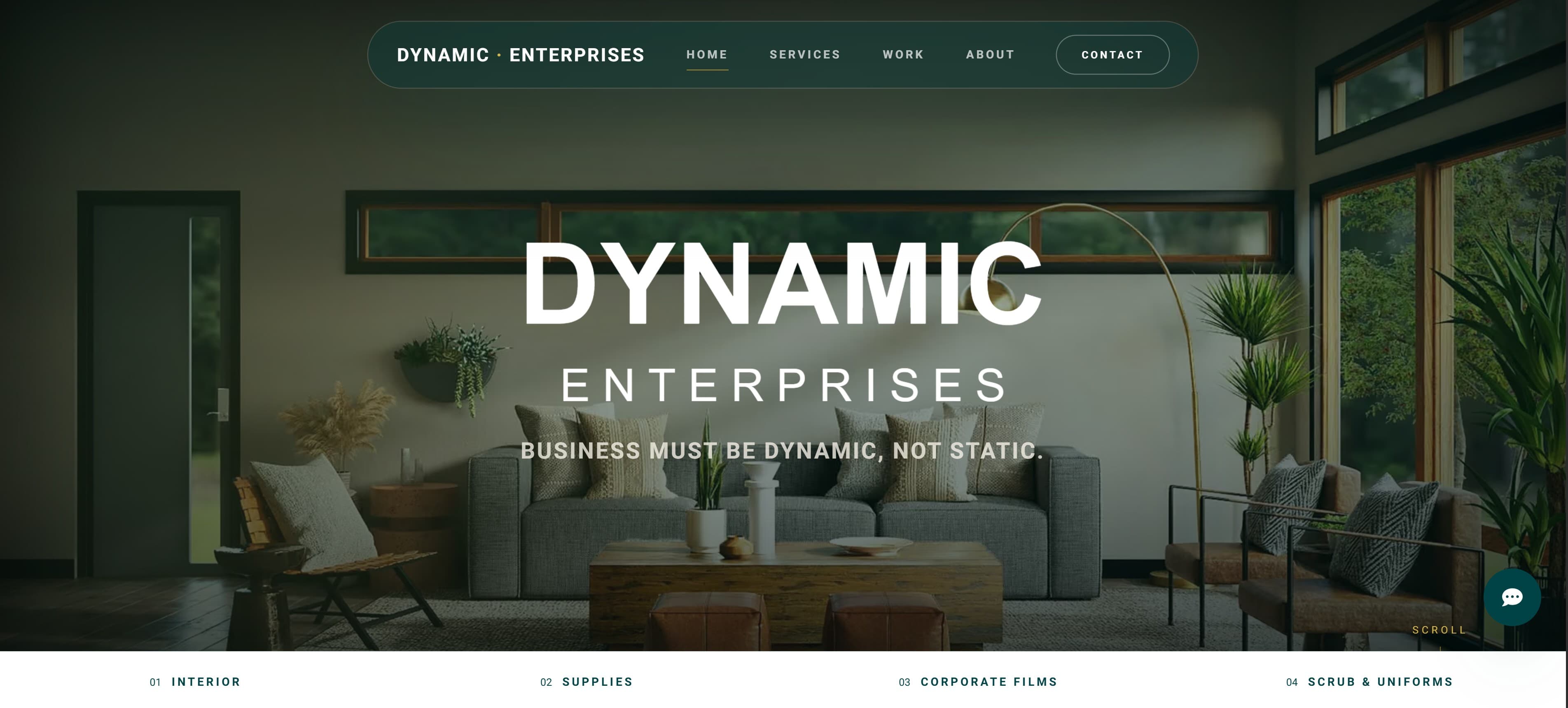 Screenshot of the Dynamic Enterprises website